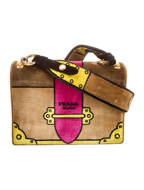 prada large trompe l'oeil bag brown|Brown Prada Bags for Women .